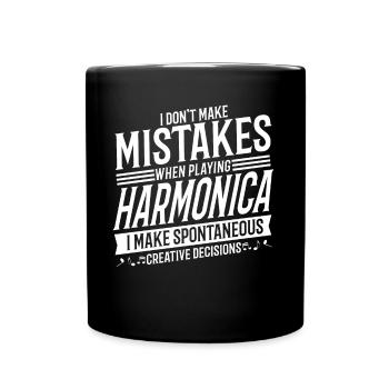 Harmonica player Musical instrument Harmonica - Full Colour Mug - black - Front