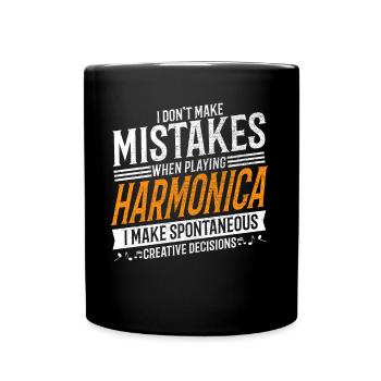 Harmonica Creative Harmonica Player - Full Colour Mug - black - Front