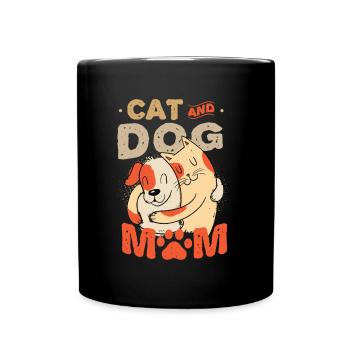 Mère de chat et de chien, animaux domestiques. - Mug uni - noir - Devant