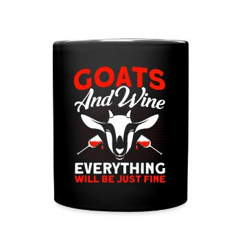 Vintage Retro Goat Breeder Goat Goat Lover - Full Colour Mug - black - Front