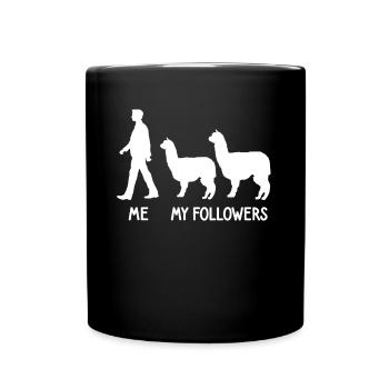 I Mean Followers Alpaca Lover Lama Lover - Full Colour Mug - black - Front