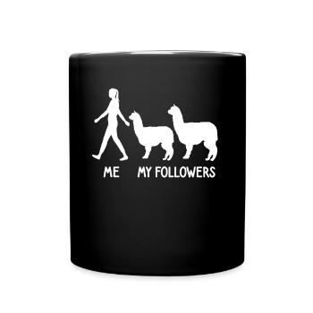 I Mean Followers Alpaca Lover Lama Lover - Full Colour Mug - black - Front