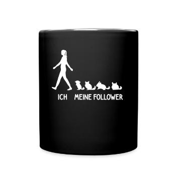 Ich Meine Follower Chinchilla Liebhaber Nager Fan - Tasse einfarbig - Schwarz - Vorne