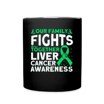 Our family fights liver cancer together - Full Colour Mug - black - Front