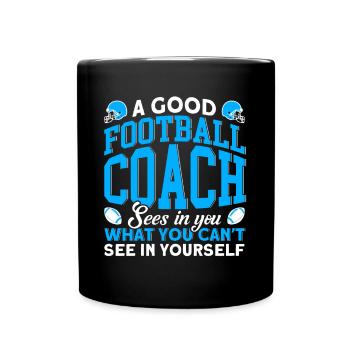 Ein guter Football Trainer - Tasse einfarbig - Schwarz - Vorne