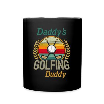 Daddy's Golfing Buddy Vintage Retro Sunset Styles - Full Colour Mug - black - Front