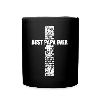 Best Papa Ever Jesus Cross Word Cloud - Tasse einfarbig - Schwarz - Vorne