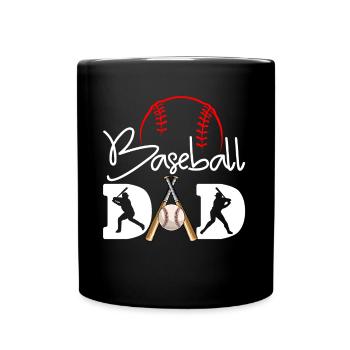 Baseball Dad Player Lovers Fathers Day - Tasse einfarbig - Schwarz - Vorne