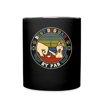 Best Dog Dad By Par - Tasse einfarbig - Schwarz - Vorne