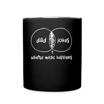 Papa plaisante là où la magie opère - Mug uni - noir - Devant