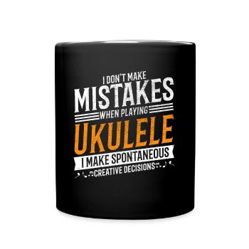 Ukulele Musikliebhaber Kreativer Ukulele-Spieler - Tasse einfarbig - Schwarz - Vorne