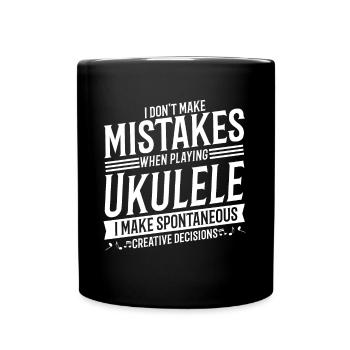Ukulele Spieler Musikinstrument Musik Ukulele - Tasse einfarbig - Schwarz - Vorne