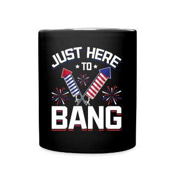 Feux d’artifice Humour Drapeau américain 4 juillet - Mug uni - noir - Devant