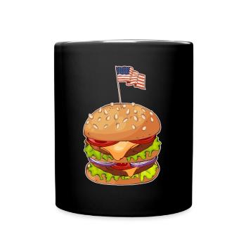Burger Drapeau américain 4 juillet États-Unis - Mug uni - noir - Devant