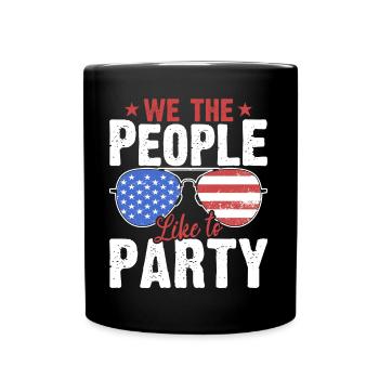 American Flag USA July 4th Party - Full Colour Mug - black - Front