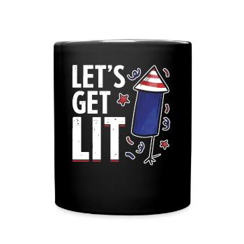 Fireworks USA Celebration Funny July 4th - Full Colour Mug - black - Front