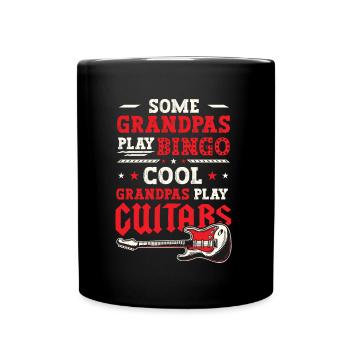 Coole Opas spielen Gitarre - Tasse einfarbig - Schwarz - Vorne