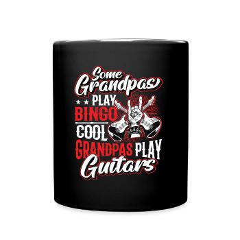 Coole Opas spielen Gitarre - Tasse einfarbig - Schwarz - Vorne