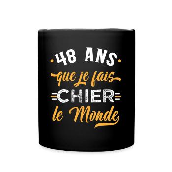 Anniversaire 48 ans, idée cadeau date de naissance - Mug uni - noir - Devant