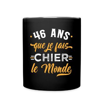 Anniversaire 46 ans, idée cadeau date de naissance - Mug uni - noir - Devant