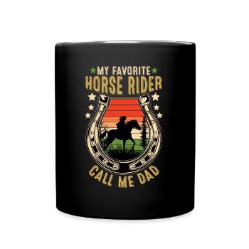 Horse Rider Call Me Dad Vintage - Tasse einfarbig - Schwarz - Vorne