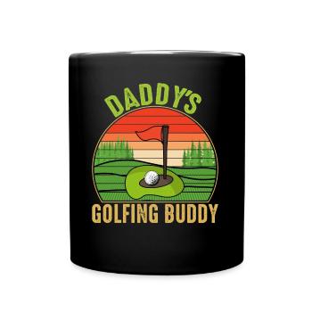 Daddy's Golfing Buddy - Full Colour Mug - black - Front