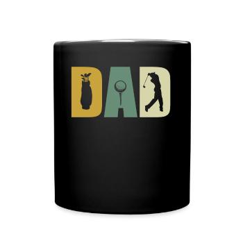 Golfing Dad Fathers Day - Tasse einfarbig - Schwarz - Vorne