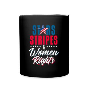 Stars Stripes & Frauenrechte Rechte der Frauen - Tasse einfarbig - Schwarz - Vorne