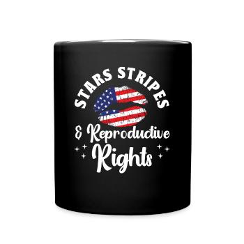 Stars Stripes & Reproductive Rights - Full Colour Mug - black - Front