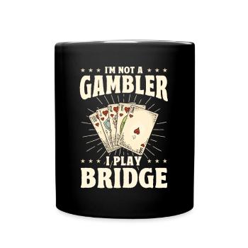 Je ne suis pas un joueur et je joue au bridge - Mug uni - noir - Devant