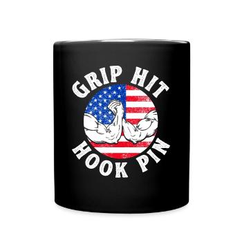 Grip Hit Hook Pin Armdrücken - Tasse einfarbig - Schwarz - Vorne