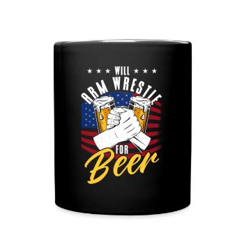Will Arm Wrestle pour Beer Arm Press - Mug uni - noir - Devant