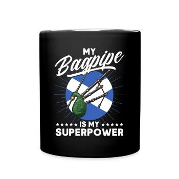Mes cornemuses sont mon superpouvoir - Mug uni - noir - Devant