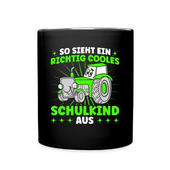 Richtig Cooles Schulkind Schulbeginn - Tasse einfarbig - Schwarz - Vorne