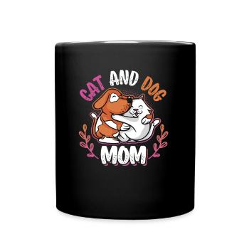Mère de chat et de chien, animaux domestiques. - Mug uni - noir - Devant