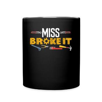 Miss Broke It Mechanic Papa Filles - Mug uni - noir - Devant