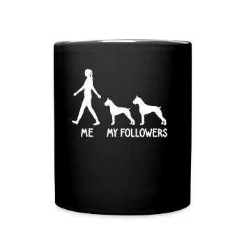I My Followers Boxer Dog Dog Breeder - Full Colour Mug - black - Front