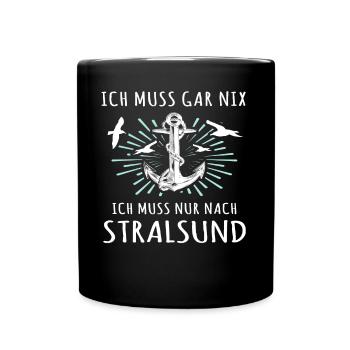 Stralsund Souvenir Ostsee Urlaub - Tasse einfarbig - Schwarz - Vorne