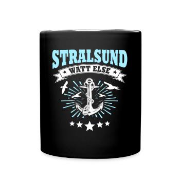 Stralsund Souvenir Ostsee Urlaub - Tasse einfarbig - Schwarz - Vorne