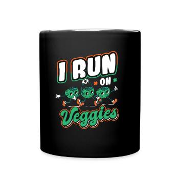 I run for Veggies - Full Colour Mug - black - Front