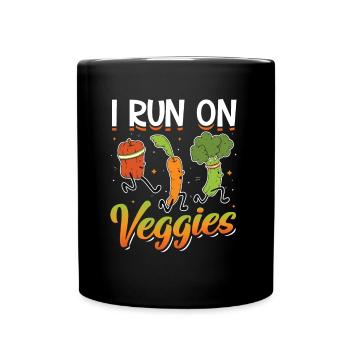 I run for Veggies - Full Colour Mug - black - Front
