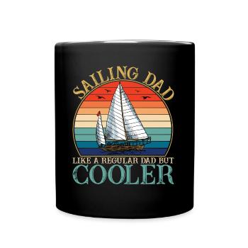 Sailing Dad Retro Sunset - Tasse einfarbig - Schwarz - Vorne