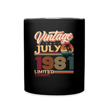 Vintage July 1981 41st birthday Men 41 years - Full Colour Mug - black - Front