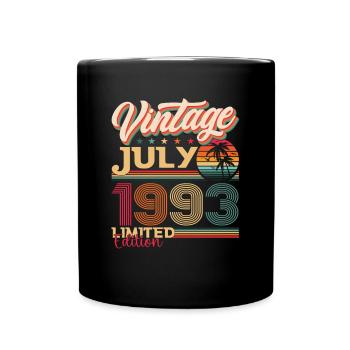 Vintage July 1993 29th birthday Men 29 years - Full Colour Mug - black - Front