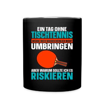 Tischtennis Tischtennisspieler - Tasse einfarbig - Schwarz - Vorne