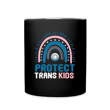 Protéger les enfants trans Drapeau transgenre LGBTI - Mug uni - noir - Devant