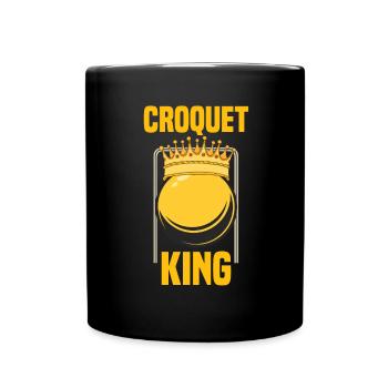 Croquet Queen Krocketspieler Krocketball Krone - Tasse einfarbig - Schwarz - Vorne