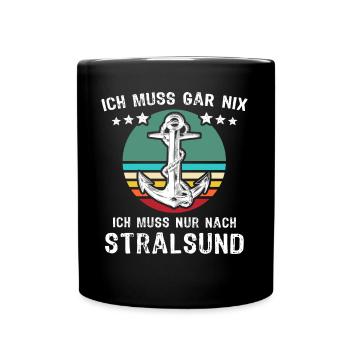 Stralsund Ostsee Urlaub - Tasse einfarbig - Schwarz - Vorne