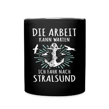 Stralsund Ostsee Urlaub - Tasse einfarbig - Schwarz - Vorne