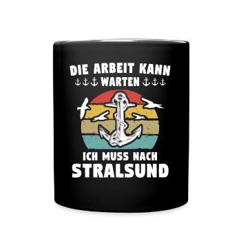 Stralsund Ostsee Urlaub - Tasse einfarbig - Schwarz - Vorne
